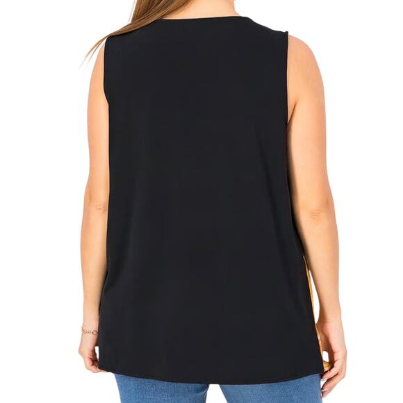 Alfani Sleeveless Tunic Top Colorblock Asymmetric - Picture 6 of 8